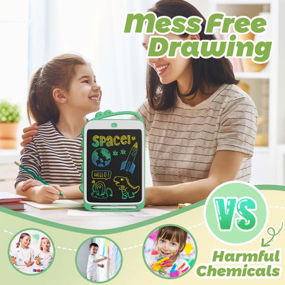 DPEDUAI LCD Writing Tablet for Kids, 10.5 Inch Colorful Doodle Board Drawing Pad, Erasable Reusable Educational Toddler Toys for 3 4 5 6 Year Old Boys Girls, Travel Essentials Birthday Gifts (Green)
