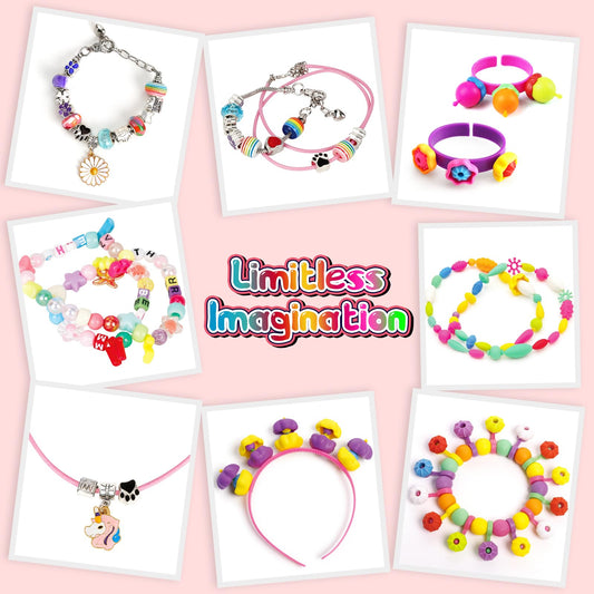 FUNZBO 1600 Pcs Pop Beads with Bracelet Making Kit, Jewelry Making Kit for Little Girls, Arts and Crafts Toys, Necklace Bracelet Ring Snap Set, Birthday Gifts for Kids Ages 3-9 Years Old