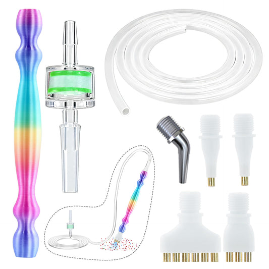 Vacuum Diamond Painting Pen Replacement Kit, Screw Diamond Pen with Silicone Tube & Filters & Multiplacers (1/3/6/Elbow Heads) for Most Vacuum Pens, Diamond Art Accessories (Colorful + White)