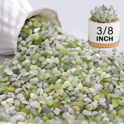 NUPICK 6 lbs Pebbles for Indoor Plants, 3/8 Inch Pea Gravel for Fish Tank, Polished Decorative Rocks for Succulent, Natural River Stones for Vases, Cactus, Landscaping, Bird Bath, Aquarium, Jade