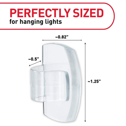 Command Outdoor Light Clips, 20 Clear Clips and 24 Command Strips, Damage-Free Hanging Outdoor Light Clips with Weather Resistant Strips, Wall Clip for Hanging Outdoor Lights and Cable Management