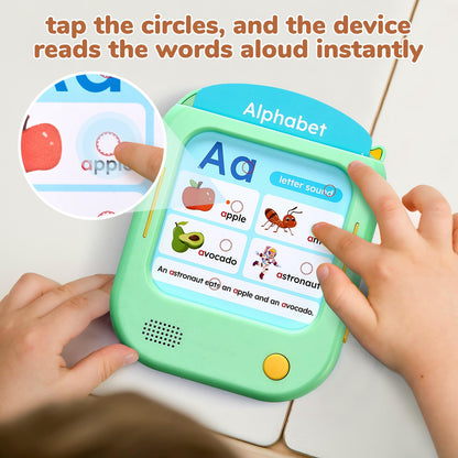 JoyCat Kids Learning Tablet, Phonics Talking Flash Cards, Learn to Read with 156 Pages, 40+ Themes, 600+ Words, 100+ Interactive Games, Screen-Free Toddler Learning Toys Gifts for 2-6 Year Old