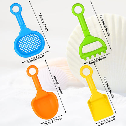 Skylety 8 Pieces Sand Shovels for Kids Colorful Plastic Rake Summer Beach Sand Sifter Shovel for Planting Digging Garden Tool Travel Beach Essentials