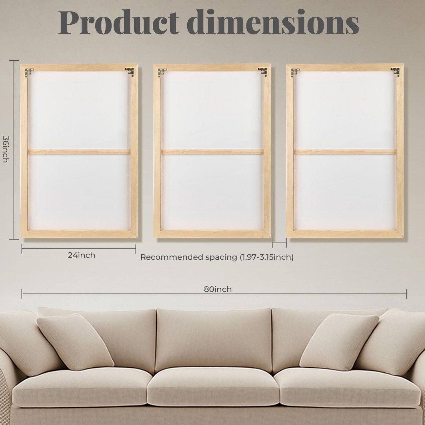 Framed 3D Textured Boho Neutral Abstract Wall Art for Living Room, 3 Piece Mid Century Modern Artwork for Walls, Creamy White Brown Relief Sculptures for Bedroom Hallway Wall Decor 20x30 In