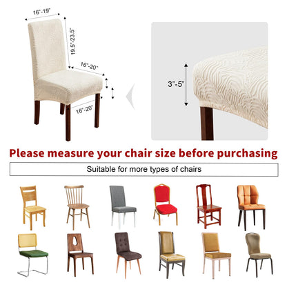 YUEANG Dining Chair Covers, Chair Covers for Dining Room Stretch Parsons Chair Slipcover, for Dining Room Kitchen Chair Protector Cover, Removable, Washable (Beige, 6 Pack)