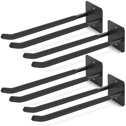 Heevir 14 Inches Extra Large Garage Hooks, 4Pcs Heavy Duty Garage Wall Mount Organizer, Tool Hanger Long Utility Storage Hooks for Hanging Tire, Chair, Ladder, Garden Tools, Strollers and More