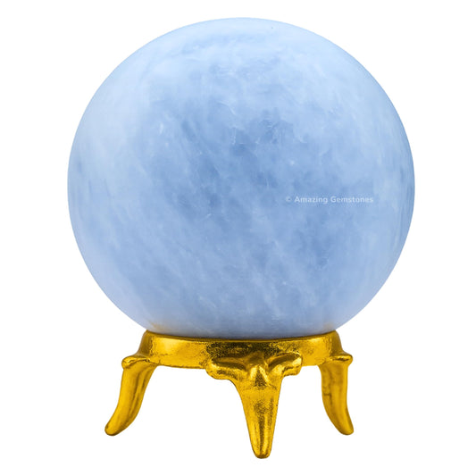 Amazing Gemstone Blue Calcite Crystal Ball with Stand - 2" Inches Crystal Sphere Meditation Balls for Witchcraft and Decorative Balls