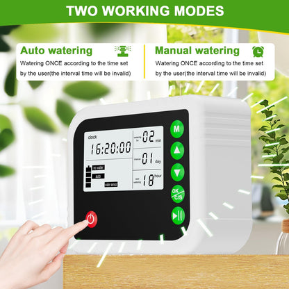 ZWJBSGY Automatic Plant Water Indoor, 15 Potted Plants Self Watering System, Automatic Drip Irrigation Kit Plant Watering Devices Programmable Water Timer, LED Display and Power Supply