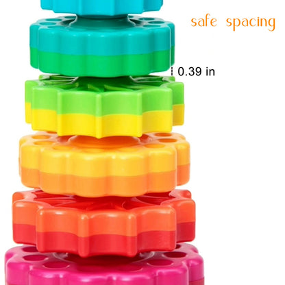 Baby Spinning Toy, Stacking Toy for Babies and Toddlers, Educational Toddler Learning Toys, Rainbow Spinning Wheel Toy for Focus, Dexterity, Brain Development, Interactive Learning stacking toys
