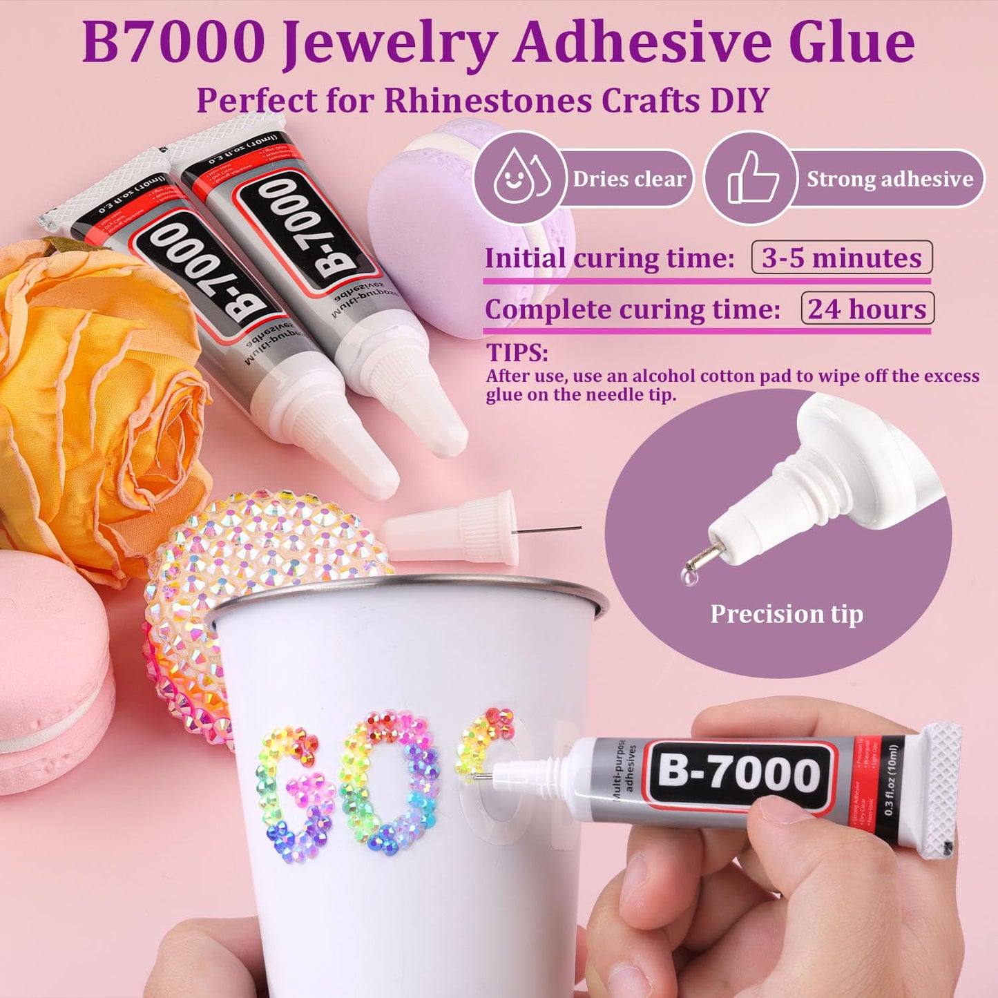 18000Pcs Resin Jelly Rhinestones for Bedazzling, Mixed-Color 4mm Flatback Gems for Diamond Art, Bedazzler Kit with 3Pcs 10ml B7000 Jewelry Glue for DIY Crafting Crafts Book Shoes Nail Art