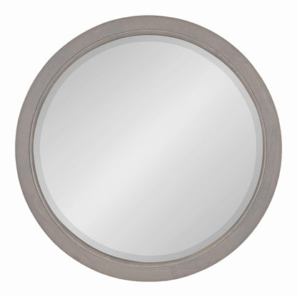 Kate and Laurel Hogan Farmhouse Round Wall Mirror; 18 Inch Diameter; Gray; Sophisticated Modern Mirror for Wall