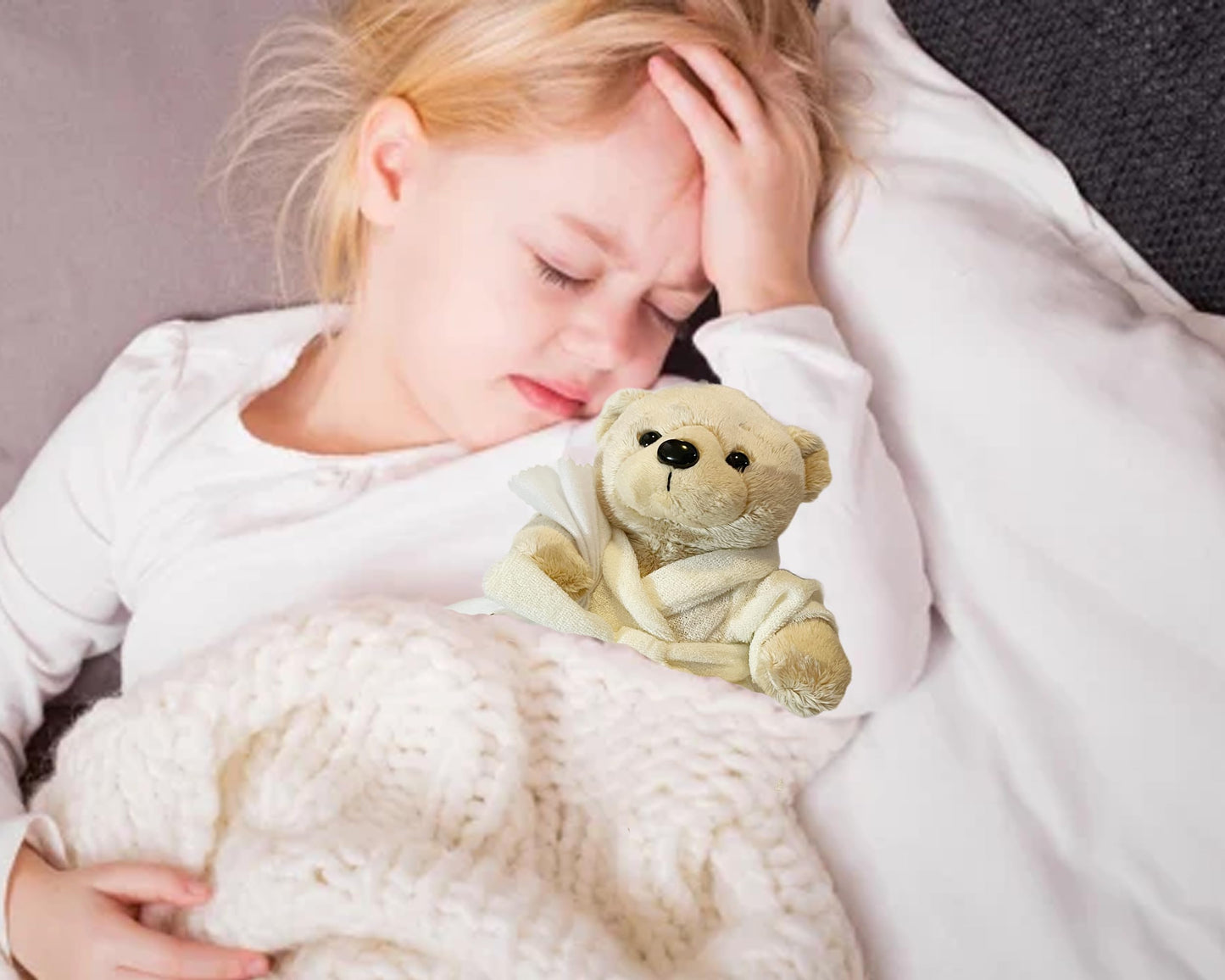 Ganz Get Well Soon Teddy Bear | Feel Better Gifts for Women, Men, Kids, Boys & Girls | Plush Bear for Recovery, Hospital Stay, Surgery Get Well Gift | Cream Robe