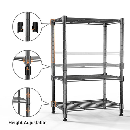M MZG 450 lbs Steel Storage Shelving 3-Tier Utility Shelving Unit Steel Organizer Wire Rack for Home,Kitchen,Office (11.8" D x 17.7" W x 26.3" H)