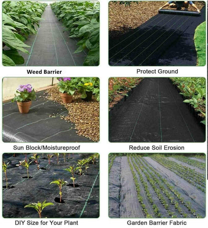 Groweco Weed Barrier Landscape Fabric Heavy Duty 6FT X 100FT Premium 3.2oz Ground Cover Landscape Fabric Gardening Mat,Woven Geotextile Fabric for Underlayment,Commercial Driveway Fabric
