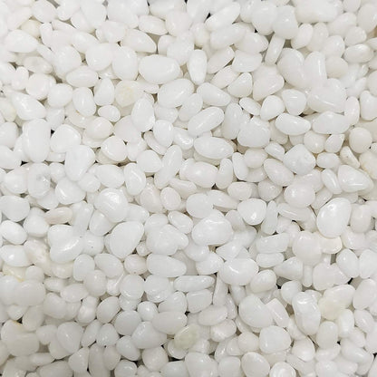 OUPENG Natural Polished Decorative White Pebbles - Small Stones 3/8" Gravel Size,River Rocks Pebbles for Plants, Home DIY Decor,Aquarium Gravel,Vase Fillers,Fairy Garden,Landscaping Outdoor Stones.