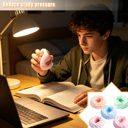 Crunchy Squishy Stress Ball, Crunchy Stress Ball with Beads, ASMR Smoothie Squeeze Toy with Air Pumps, Anxiety Relief Fidget Ball for Adults & Kids, Party Favors and Employee Gifts(Pink)
