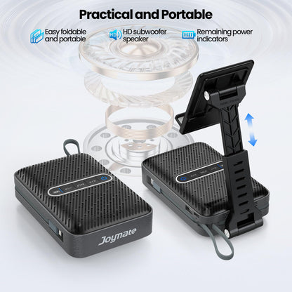 Joymate Gifts for Men Women, Charging Phone Stand with Bluetooth Speaker Valentines Day Gifts for Him Adjustable Cell Phone Holder for Desk with HD Stereo Sound Fits Phones,Tablet (Black)