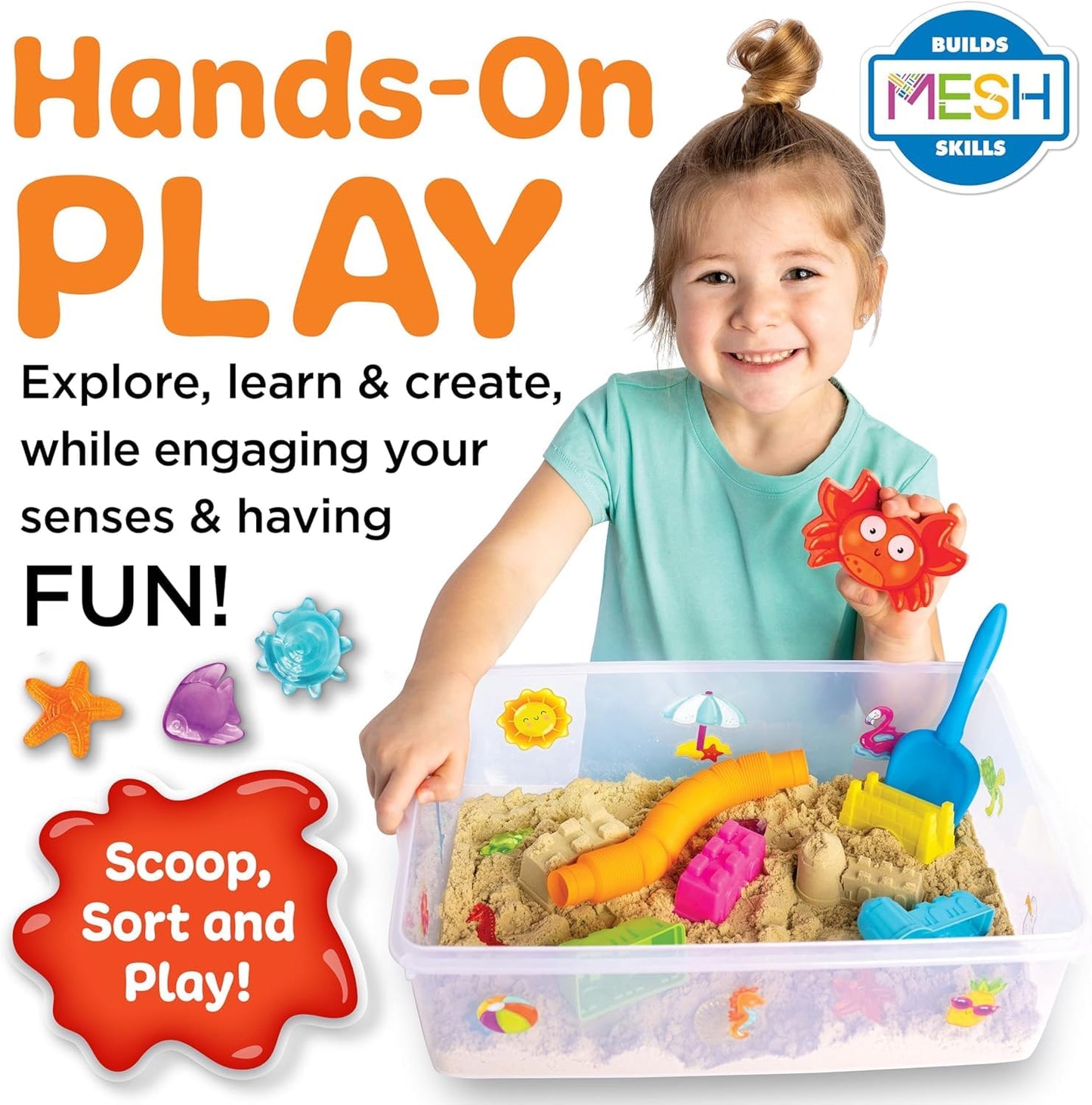 Creativity for Kids Sensory Bin: Beach - Toddler and Preschool Toys, Sensory Box with Toys for Toddlers, Kids Gifts for Toddler Boys and Girls (Ages 3+)