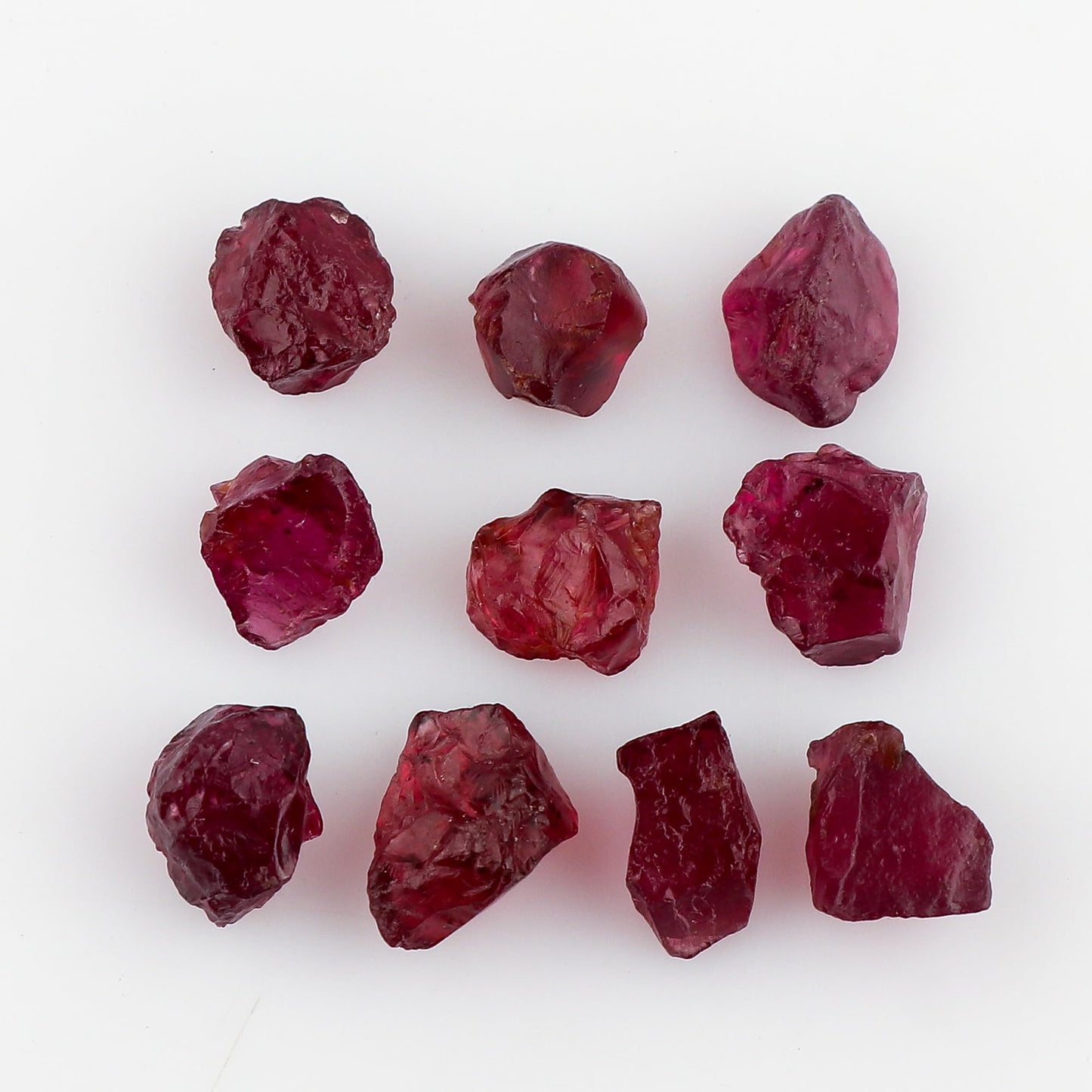 CRYSTALIS 10pcs Natural AA+ Rhodolite-Garnet Raw Crystals, Loose Gemstone Wholesale Bulk Rough Jewelry Making Supply, Chakra And Healing Stones, Wire Wrapping, DIY, Tumbling, Gem Collection