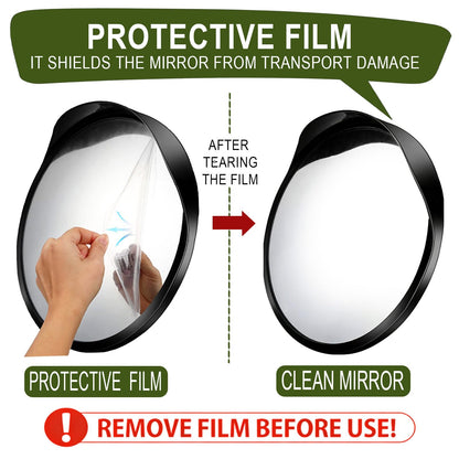 2PCS 12 Inch Security Mirror - Acrylic Convex Mirror with Adjustable Wide Angle View for Blind Spot Detection, Ideal for Garage, Warehouse, School, Store & Office, Indoor Outdoor