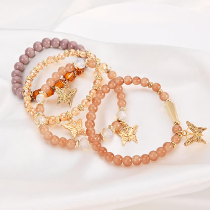 Bohemian Bracelet Sets for Women - 6 Sets Stackable Stretch Bracelets Multi-color Boho Jewelry for Women Hippie Bracelets Dainty Jewelry (Multicolor bead bracelets)