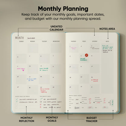 PRODUCTIVITY STORE Pro - Undated, 2026 Planner, 5.8” x 8.3” - The #1 Productivity Planner to Achieve Your 2026 Goals - Planner 2026-2027 - Blue - A5