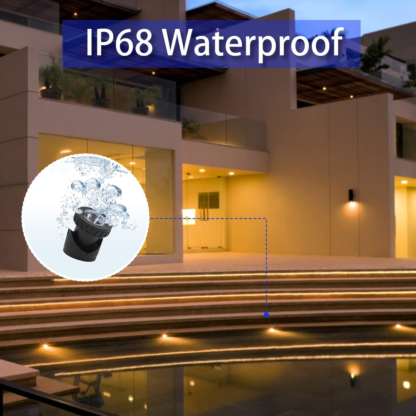 TENSUL Colored Pond Lights with Timer, RGB Weighted Fountain Light IP68 Waterproof, Dimmable Outdoor Landscape Lights Fish Tank Pond Fountain Garden, 4 in Set