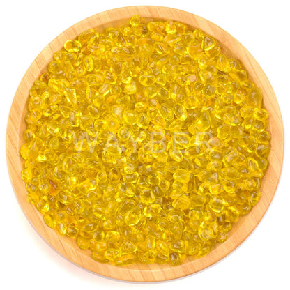 WAYBER Glass Stones, 1Lb/460g Irregular Sea Glass Pebbles Non-Toxic Artificial Gemstones for Vase Filler/Terrarium Flowerpot Aquarium Turtle Tank Decoration/Handcraft Making, Yellow