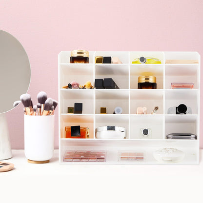 MotiMind Acrylic Pen Organizer Storage for 200 Markers Vertical Marker Organizer Acrylic Pen Display Holder for Office Desk Desktop Stationery Pencil Storage, White, 13 x 4 x 10.2 Inch