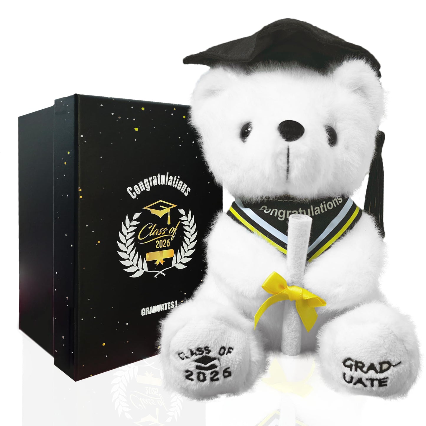 Ziyutam Graduation Bear Gifts for Class of 2026 Graduation Plush, Teddy Bear Stuffed Animal with Cap and Gown College High School Graduation Gifts for Boys & Girls