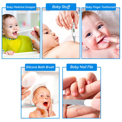 Baby Healthcare and Grooming Kit, Portable Baby Safety Care Set, Baby Essentials kit for Newborn (Grey White 20 in 1)