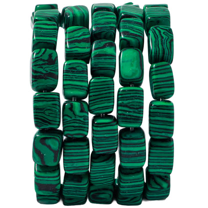 Natural Large Malachite Cube Stone Beads 8x11mm 38cm/str Loose Semi Gemstone Stone Square Beads for Making Bracelets Necklace