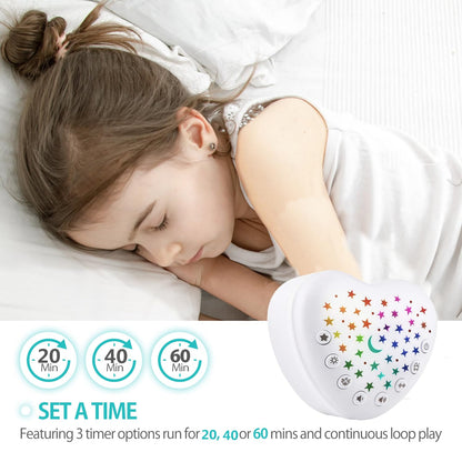 BEREST Sound Machine for Babies, Adults & Kids | 15 Soothing Sounds Featuring White Noise & 9 Lullabies, Cry Sensor, Star Projector | Mini, Rechargeable, Travel Friendly