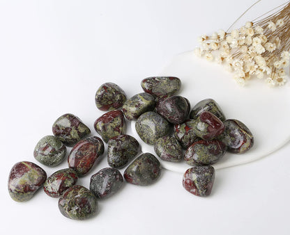 MAIBAOTA Dragon Bloodstone Tumbled Crystals Polished Stones Natural Gemstones Decorative Stones for Vase