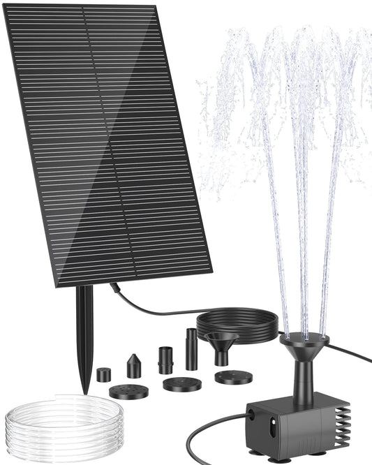 Biling Solar Water Fountain Pump, Solar Bird Bath, Outdoor with Tubing, Solar Powered Fountain Pump for Pond BirdBath, Garden, Pool, Fish Tank,Backyard