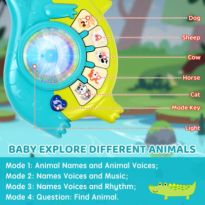 Marstone Toddler Toys for 1 2 Year Old Boy Gift: Baby Musical Toys 12-18 Months, Educational Learning Piano Guitar for Baby 1-3 with Animals and Sounds, 1st First Birthday Gifts for Kids, Girls