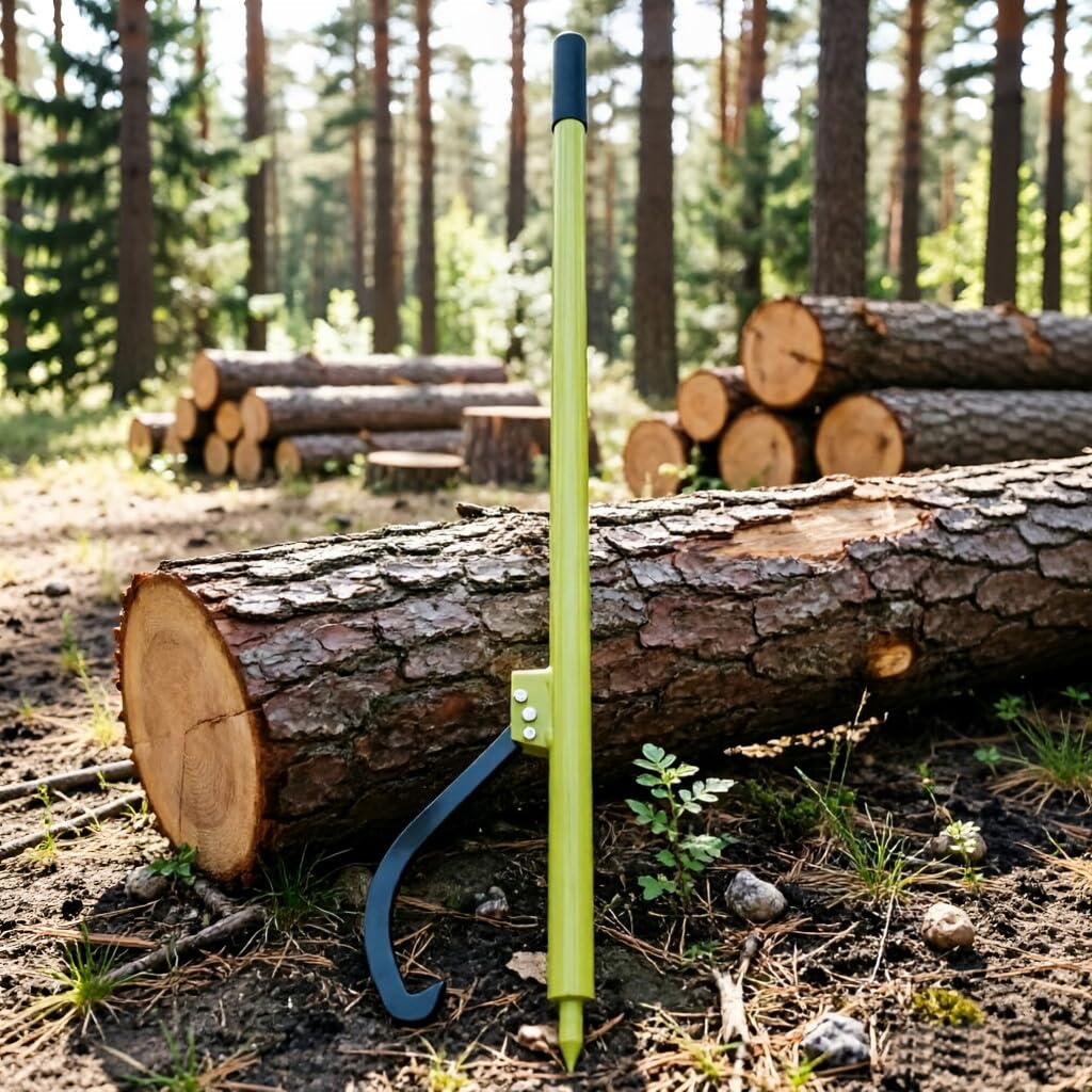 OAOLOWF 58" Log Peavey, Adjustable Heavy Duty Log Roller Cant Hook, Opening Felling Log Roller with Rubber Grip, Log Cant Hook Logging Tools for Rolling, Raising, Turning Logs up to 19" Dia