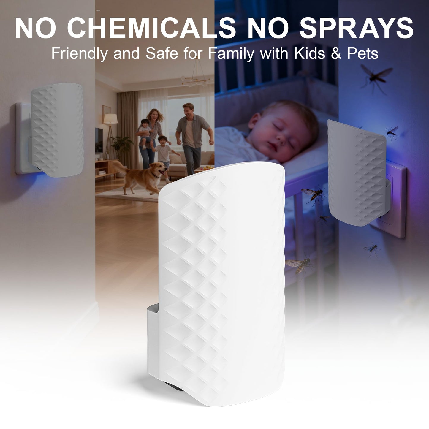 Flying Insect Trap for Indoors, Plug-in Fly Trap Bug Catcher for Gnats, Fruit Flies & House Flies, Upgraded Blue UV Light Trap with Sticky Cards, Silent & Mess-Free, 2 Devices + 10 Refills