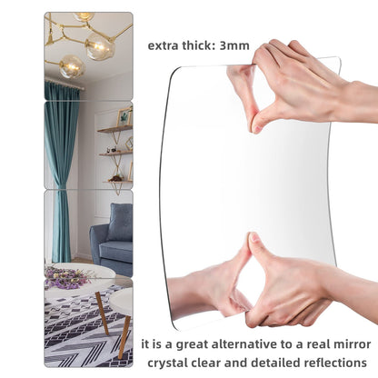 JEOYOO Full Length Mirror Unbreakable Gym Mirrors for Home Gym, 12"X12"X0.12", 4 Pcs, Plexiglass Locker Tiles, Body Workout Wall Mirror for Bedroom, Gift Idea, Over The Door Wall-Mounted Sticker