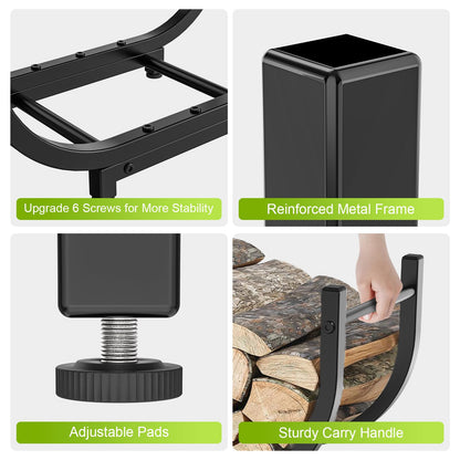 KRZKRZ Firewood Rack Outdoor 30in，Indoor Firewood Storage and Firewood Rustproof Holder，Stable Log Holder and Fireplace Decor Organizer