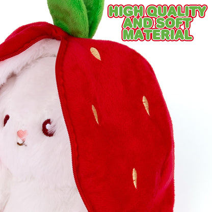 ArtCreativity Strawberry Bunny Plush Toy - Hidden Easter Bunny Stuffed Animal - Easter Basket Stuffers and Gifts for Kids - Doubles as Cute Easter Decor