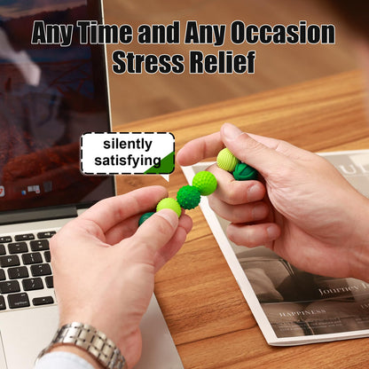 Silicone Magnetic Balls, Fidget Toys, 12-Pack Stress Relief Toys for Adults, Teens, Sensory Toy for Fingers Hands, Quiet Office Desk Toys with Textures, Magnet Fidget Fun Gift (2 Pack(Green+Red))