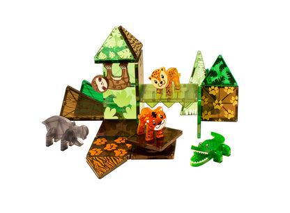 MAGNA-TILES Jungle Animals 25-Piece Magnetic Construction Set, The ORIGINAL Magnetic Building Brand