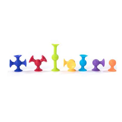 Fat Brain Toys Squigz Deluxe Set - 50-Piece Suction Construction Toys, Suction Bath Toys, Sensory Toys for Kids 3 and Up