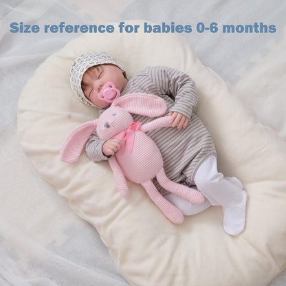 FLUFFYFUN 100% Organic Cotton Pink Bunny Rabbit Plush, 7.1" Baby Stuffed Animal for Newborn