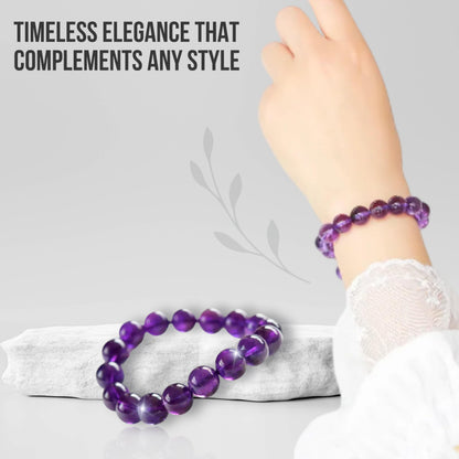 Natural Amethyst Healing Bracelet – Handmade Gemstone Jewelry for Stress Relief, Protection, Spiritual Balance & Chakra Alignment – Spiritual Gift for Women & Men, Birthday & Special Occasions