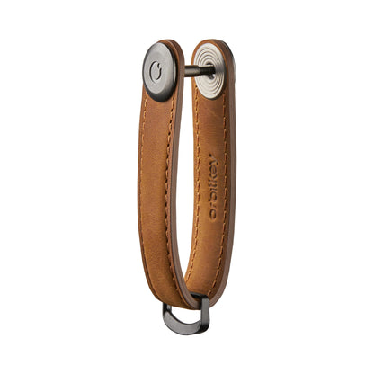 Orbitkey Crazy Horse Leather Key Organizer | Holds up to 7 Keys, Chestnut Brown