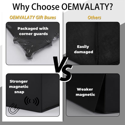 OEMVALATY Black Gift Box,16x16x6 Inches Gift Boxes with Lids for Presents with Magnetic Closure and Ribbon for Wedding,Storage,Birthday