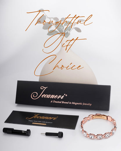 Jecanori Pure Copper Magnetic Bracelet for Women, 4X Strength Magnetic Therapy Bracelet with 3800 Gauss Neodymium Magnets, Adjustable Copper Jewelry Gift