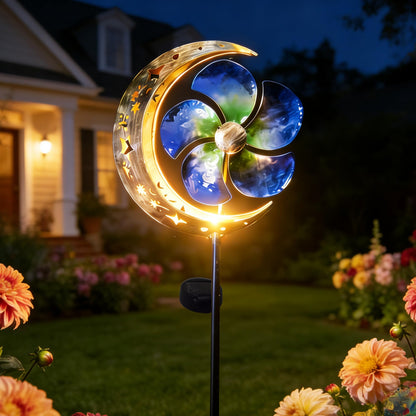 SunKite Solar Spinner Moon Outdoor Lights Waterproof,Solar Moon Garden Light Outdoor Decorative Stakes Lights Yard Garden Patio Lawn Pathway Decoration Gifts Grandma Mom